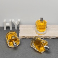 Flacon de parfum vide personnalisé en verre de 50 ml avec sertissage 15 mm, bouchon en bois, fond épais, design unique, emballage de luxe pour diffuseur à bâtonnets