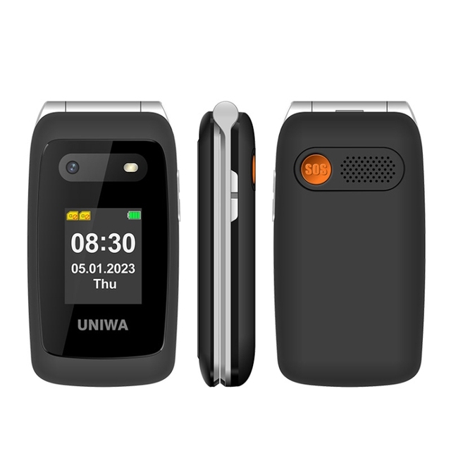 Factory Price UNIWA V202T 4G Flip Style Phone 2.4 Inch Unisoc T107 Cat.1 SOS FM Dual SIM Cards 21 Keys Elderly Phone Machine