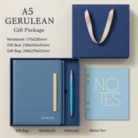 Cuaderno Ecológico de Papel y Cuero A5, Bolígrafo, Caja de Regalo Empresarial, Bolsa de Regalo a Juego, Personalización de Logotipo en Colores, 100 Hojas, Promocional