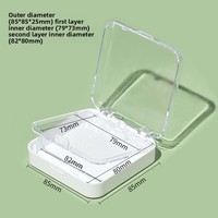 Boîte de présentation haut de gamme pour ongles à porter, double couche, haute transparence, faite à la main, taille 8,5*8,5