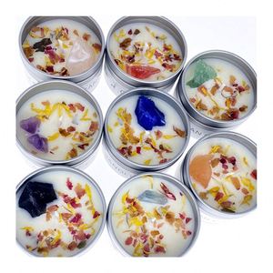 Nature Dry <b>Flowers</b> Essential, Oil Unique <b>Candle</b> Tinplate Jars Aromatherapy Luxury Crystal Soy Wax Scented <b>Candles</b> for Gift Sets/ - Product Image 6