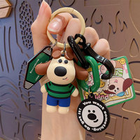Nouveau porte-clés en PVC de dessin animé pour garçon, pendentif de sac à dos, porte-clés créatif mignon en forme de chien, vente en gros Z