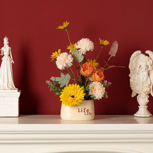 Flores artificiales <span class=keywords><strong>de</strong></span> seda, Decoración <span class=keywords><strong>de</strong></span> mesa para interiores, plantas, muebles <span class=keywords><strong>de</strong></span> sala <span class=keywords><strong>de</strong></span> estar, adorno, maceta <span class=keywords><strong>de</strong></span> Arte <span class=keywords><strong>de</strong></span> flores <span class=keywords><strong>Original</strong></span> - Product Image 3