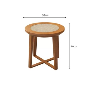 Fauteuil en cuir vert moderne, élégant et confortable avec dossier en rotin tressé et structure en bois pour salon - Product Image 3