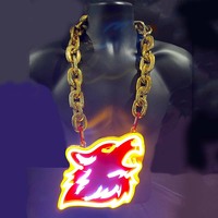 Vente en gros personnalisé Team Spirit Show Off Sport Neon Sports Logo LED Light Neon Fans Accessoire LED Team Collier Chaîne Neon