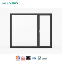 Fenêtres en aluminium et en verre haute performance, rupture de pont thermique personnalisée, modèle standard 2025, projet Huasin USA OEM Canada, fournisseur