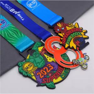 เหรียญรางวัลกีฬาแบบกำหนดเองสำหรับการแข่งขันมาราธอน งานฝีมือโลหะคุณภาพสูง 3 มิติ สีทอง เงิน และทองแดง ออกแบบฟรี ขายส่ง - Product Image 6