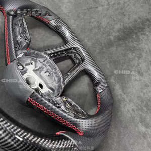 Volante de fibra de carbono adecuado para Audis A6L A4L RS4 GT A3 A4 A5 A6 A7 A8 TT Q3 <span class=keywords><strong>Q4</strong></span> Q5 Q7 Q8 R6 R8 RS S3 S4 S5 S6 - Product Image 3