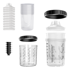 Vaso Mezclador de Pintura Neumático HVLP de 400 ml, Kit Completo, Vaso Desechable para Pistola de Pintura con Revestimientos y Sistema de Tapa - Product Image 1