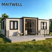 Maison conteneur modulaire extensible à double aile 20ft 40ft pliable pour le camping