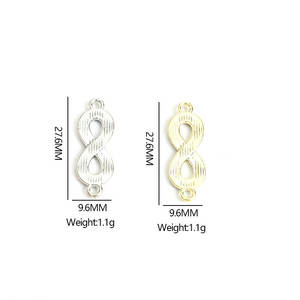 Connecteur à 8 caractères pour la création de bijoux transfrontaliers, idéal pour la fabrication de colliers et bracelets DIY avec accessoires de gouttelettes de couleur à suspendre en double, petit P - Product Image 5