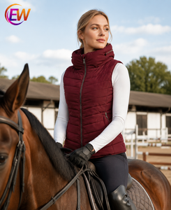 EW Custom Logo Women Lightweight Padded Horse Riding Vest Windproof Equestrian Bodywarmer Outdoor Riding Gilet - Product Image 3