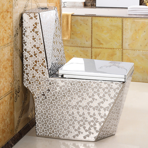 <span class=keywords><strong>Inodoro</strong></span> Plateado, Artículos Sanitarios de Platino, Baño de Lujo, <span class=keywords><strong>Inodoro</strong></span> de Una Pieza Plateado - Product Image 5