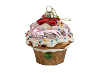 Pendentif de Noël en verre en forme de gâteau, décoration de fête, ornement créatif, accessoire en forme de boîte cadeau