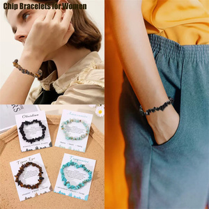 Braccialetti con Chips di Gemme Naturali Unisex, Cristalli Curativi, <span class=keywords><strong>Chakra</strong></span>, <span class=keywords><strong>Pietre</strong></span> Irregolari, Yoga, Reiki, Sollievo dall'Ansia, Trendy - Product Image 6