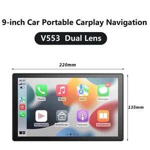 Lecteur multimédia portable pour voiture 9 pouces avec CarPlay sans fil, Bluetooth, caméra de recul HD, navigation GPS et moniteur automobile - Product Image 5