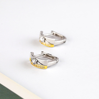 Boucles d'oreilles créoles rondes en argent rhodié pour femmes, tendance, avec zircon cubique, en argent sterling 925, cadeaux de fiançailles, vente en gros