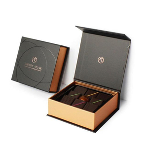 Online Custom Cheap Personalized Size Flip Top Book Shape Magnetic Fancy Bonbon Chocolate Packaging Paper Box For Sweet Wedding