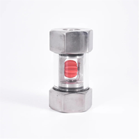 Indicateur de débit à visée directe avec roue à aubes en acier inoxydable 304, filetage femelle BSPT pour la surveillance des fluides hydrauliques, de l'eau et de l'huile dans les conduites