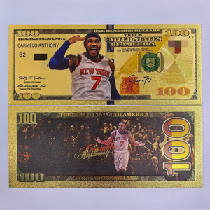 Billets de banque commémoratifs en plastique doré imperméables pour collectionneurs de cartes de sport mondial, joueurs de basketball, cadeau pour les fans - Product Image 4