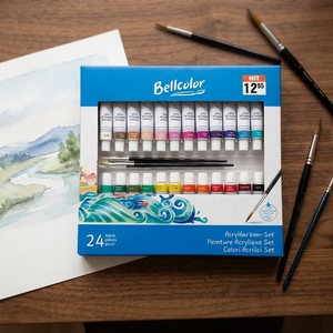 Juego de Pintura Acrílica Profesional de 24 <span class=keywords><strong>Colores</strong></span>, No Tóxica, Calidad Artística, <span class=keywords><strong>para</strong></span> Lienzo, <span class=keywords><strong>Madera</strong></span>, Tela, Piedra, Manualidades, Venta al Por Mayor - Product Image 4