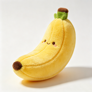 Peluche de Plátano Personalizado, Adorable Peluche Amarillo Suave y Esponjoso con Cara Sonriente, Peluche Temático de Frutas - Product Image 1