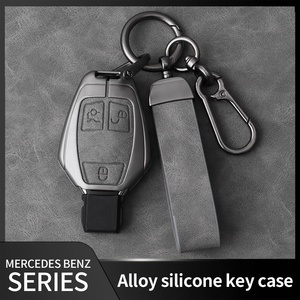Personnalisé personnalisation voiture marque Logo <span class=keywords><strong>cuir</strong></span> voiture <span class=keywords><strong>porte</strong></span>-clés étui couverture alliage clé coque étui avec <span class=keywords><strong>porte</strong></span>-clés pour Benz - Product Image 2