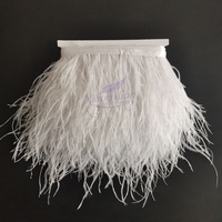 Vente en gros de plumes d'autruche blanches teintées, duveteuses, de 15-18 cm, pour la décoration de robes de soirée, de mariages, de vêtements de danse et d'artisanat