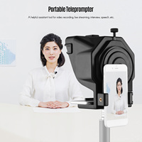 Téléprompteur portable KAMPHO pour smartphone avec support de téléphone et télécommande pour l'enregistrement vidéo, la diffusion en direct et les interviews