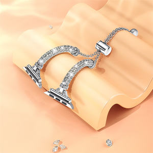 สายนาฬิกาแฟชั่น Correa สำหรับผู้หญิง,สายรัดเพชรสำหรับ <span class=keywords><strong>Apple</strong></span> Watch Ultra Band 8 7 6 <span class=keywords><strong>SE</strong></span> สายโลหะขนาด<span class=keywords><strong>2023</strong></span> 49มม. 44มม. 40มม. 41มม. 45มม. - Product Image 4