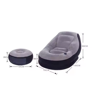 Canapé inclinable gonflable moderne et portable en tissu floqué pour un salon confortable - Product Image 4