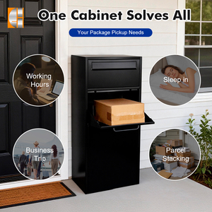 पार्सल पोस्ट बॉक्स ब्रीकास्टर पार्सल लॉकर स्टैंडअलोन मेलबॉक्स लंबा स्टेनलेस स्टील आउटडोर अपार्टमेंट 48l - Product Image 2