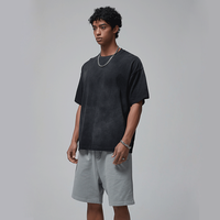 T-shirts délavés à l'acide en coton uni 250 GSM, respirants, amples, style streetwear, personnalisables avec logo, pour hommes