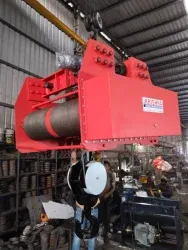 Modular 20 Ton Capacity Wire Rope <b>Hoist</b> KUBISHA Single Girder EOT Crane 2t Electric Remote Control Wire Rope <b>Hoist</b> - Product Image 5