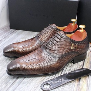 Chaussures Oxford pour hommes en cuir véritable faites à la main, grande taille, à enfiler, semelle en caoutchouc, style britannique polyvalent pour l'automne/hiver/été - Product Image 3