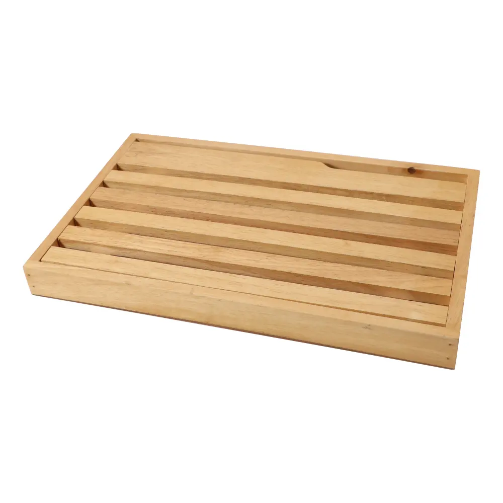 Hollow bread tray Household goods pine wood tray Wooden drain rectangular bread tray