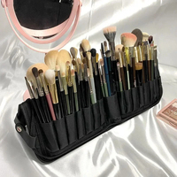 Trousse de Toilette de Voyage Pliable Personnalisée pour Femme, Organisateur d'Outils de Beauté et Accessoires de Lavage, Pochette pour Pinceaux de Maquillage
