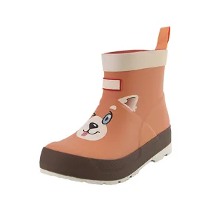 Dog Printed Ankle Waterproof Low Cut Rain Boots Outdoor Rubber Boot for Kids