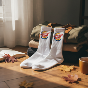 Chaussettes tricotées respirantes unisexe à motif King, style décontracté et sportif, taille unique, tissu durable pour usage quotidien, sac d'automne - Product Image 3