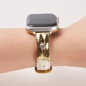 Upro metal connector Luxury Top Grain Leather Watchband for apple Watch Women Dressy Thin Band for iWatch Series 10 11 Ultra - Product Image 4