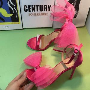 Open Toe Dropshipping Products New Sandales Talon Femme Big Bow <b>Shoes</b> Red Bow 2025 W0men High Heels - Product Image 6