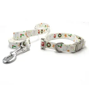 Aangepaste Hoge Kwaliteit Nylon Hondenriemen Patroon Warmte-overdracht Afdrukken Sublimatie Polyester Halsband En Riem