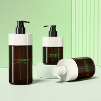 Bouteille Pompe Ronde en PET Blanc Mat Prête à l'Expédition en Gros 300ml 400ml 500ml pour Shampoing, Gel Douche, Savon Liquide, Emballage Cosmétique