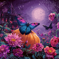 CHENISTORY Peinture par numéros DIY, thème Halloween : Citrouille et Papillon, Peinture acrylique à colorier par numéros pour adultes, Cadeau DIY