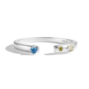 Dylam Jewelry Factory Directly Sale Sterling <b>Silver</b> Simplicity Design Diamond 5A Zirconia Open <b>Adjustable</b> Women Jewelry <b>Rings</b> - Product Image 1