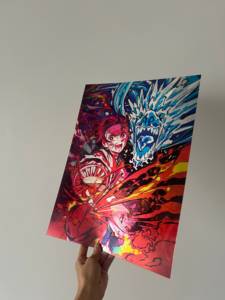 Carte de collection de Noël MEIXIANG 40x30cm en plastique lenticulaire 3D, motif dessin animé Demon Slayer Killer Kamado Tanjirou <span class=keywords><strong>Nezuko</strong></span>, film d'animation - Product Image 3
