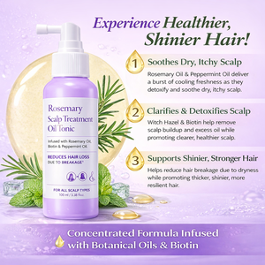 Tónico para el Crecimiento del Cabello con Romero y Menta de Marca Privada, Fórmula Nutritiva y Engrosadora para el Cuero Cabelludo con Biotina, Sin Sulfatos ni Silicona - Product Image 3