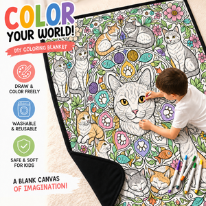 Couverture à colorier personnalisée Soleil et Lune, en flanelle douce, à faire soi-même, pour lit, canapé, voyage, avec marqueurs inclus - Product Image 3