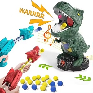 Jeu de tir de dinosaures avec deux pistolets, enregistrement des scores sur écran LCD et 24 balles en mousse, jouets pour enfants - Product Image 4