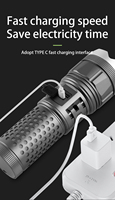 Lampe torche LED haute luminosité avec indicateur de batterie numérique, zoom télescopique, rechargeable, portable, pour la chasse en plein air et les situations d'urgence